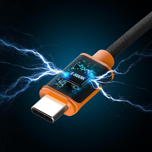 j5create USB C to USB C 100W Fast Charging Cable 5.9ft / 1.8m, Double Braided, Built-In E-Marker Chip for Samsung