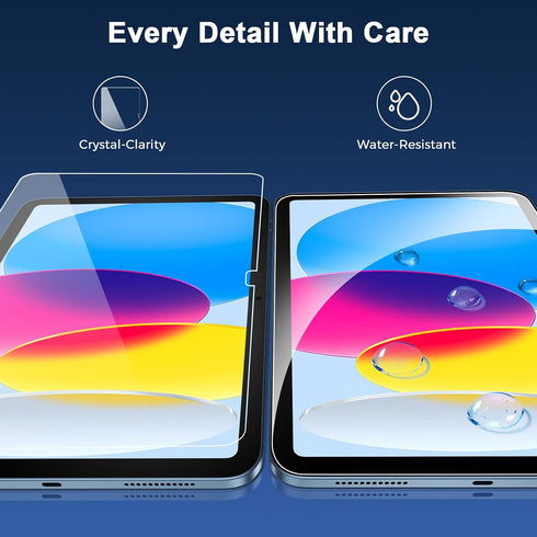 2 Pack 11th A16 2025 10th 10.9 Inch 2022, 9H BLOSOMEET Screen Protector for iPad & Generation HD Clear Hardness