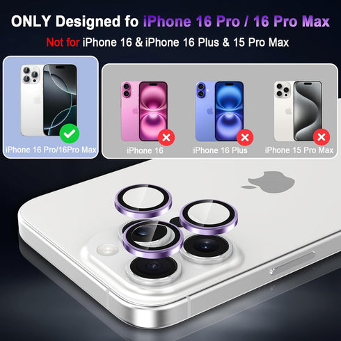Casetego 16 16 Protector,9H for iPhone Pro Max/iPhone Pro Camera Lens Hardness,Scratch Resistant,Ultra-thin Tempered