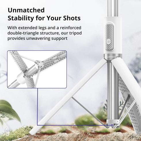 ATUMTEK 68.5" Selfie Stick Tripod, Extendable Aluminum Tripod with Bluetooth Remote for iPhone and Android