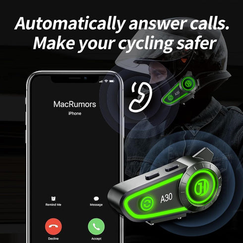 Motorcycle Helmet Speakers, Bluetooth Headset with Automatic Answer, 120 Hours Playing Time, High Sound Quality