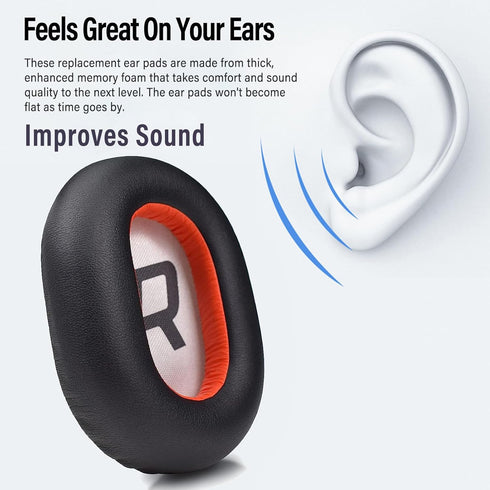 Replacement Ear Pads for Plantronics Voyager 8200 UC & Backbeat Pro2 - Memory Foam Cushions for Ultimate Comfort.