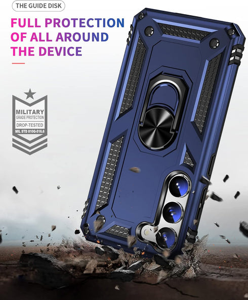 ADDIT Phone Case for Samsung Galaxy S23 Plus, Military Grade Heavy Duty with Kickstand Ring, Support Magnet Car Mount