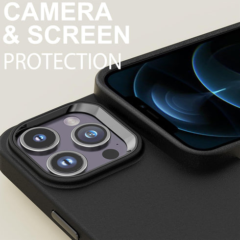 TENOC Phone Case Compatible with iPhone 12 & iPhone 12 Pro, Black Anti-Fingerprint Protective Bumper Matte Cover for