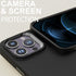 TENOC Phone Case Compatible with iPhone 12 & iPhone 12 Pro, Black Anti-Fingerprint Protective Bumper Matte Cover for