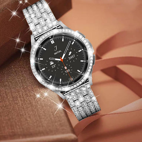 Bands Compatible with Samsung Gear Sport/Galaxy Watch 42mm/Galaxy 4 Classic (42mm), Luxury Rhinestone Diamond Steel