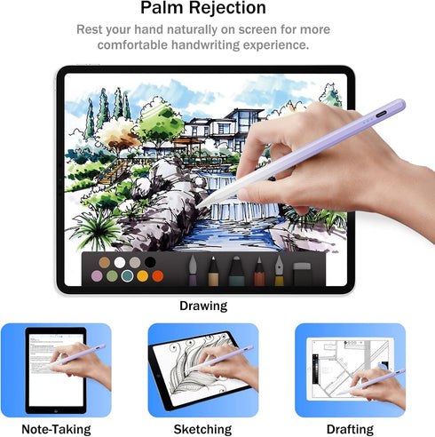 Cisteen Stylus Pen for iPad with Faster Charge, Tilt Sensor Compatible with Apple iPad Pro 11/13 M4, iPad Air 11/13 M2