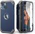 IDweel iPhone 13/14 Case, Blue - Hybrid Shockproof Hard PC & Soft Silicone, Full Body Protection with Screen Protector.