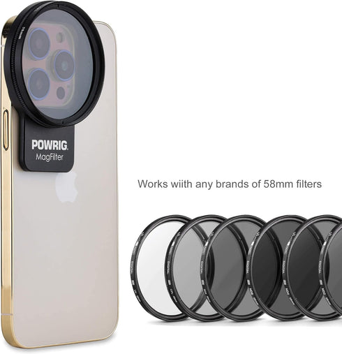 58mm Magnetic Camera Lens Filter Mount for iPhone 13 / 14 / 15 Pro Max