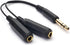 SiYear 6.35mm 1/4 inch Male Plug Stereo to 2 Dual 1/4 "TRS Female Jack Connector | Audio Speaker Cable, Y Splitter