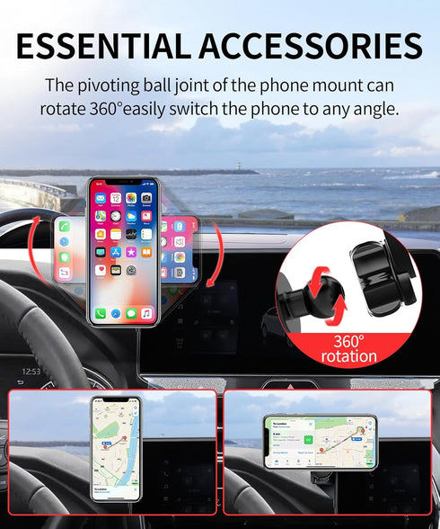 MaserWeller 2021-2024 12.3-Inch 360 Car Phone Holder for Toyota Venza Accessories, Screen Fixed Clip, Rotation Phone