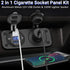 Cigarette Lighter Socket 12V Power Outlet, Qidoe Aluminum 40W Dual QC3.0 USB Charger Socket with LED Voltmeter Switch,150W DC Lighter Socket Waterproof 12V Plug Panel for Car Boat RV Marine Golf Cart