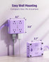 SUPERDANNY 10Ft, 8 4 (2 Purple Extension Cord Flat Plug Surge Protector Power Strip Kawaii, Outlets & USB Ports USB C)