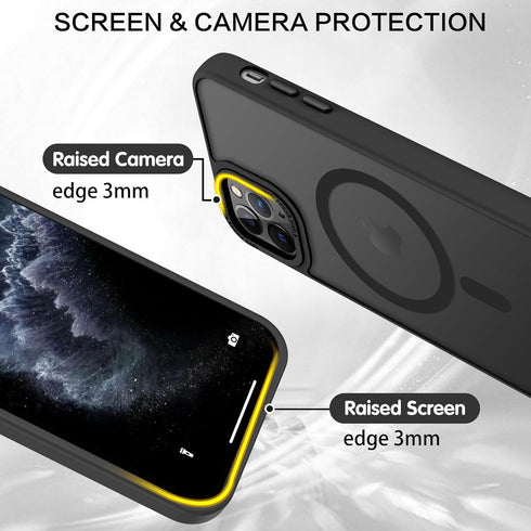 BENTOBEN iPhone 11 Pro Case - Slim Shockproof Bumper, Translucent Matte, MagSafe Compatible, Black, 5.8" 2019.