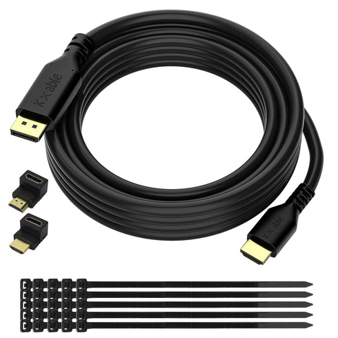 4K DisplayPort to HDMI Cable 20 FT, DP to HDMI Male Video