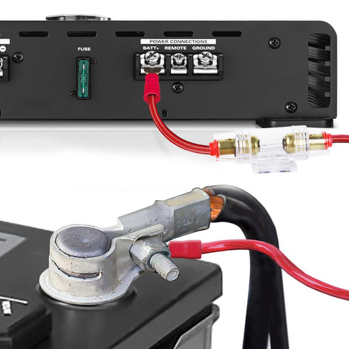 12 Gauge Amplifier Wiring Kit - 12 AWG Car Audio Complete Amp Install Kit with RCA Interconnect Cables & 60A AGU Inline Fuse - Truck, Boat, Trailer Radio Circuit Protection