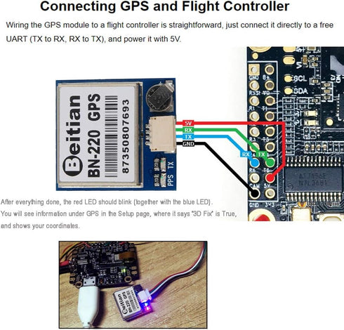DIYmalls BN-220 NMEA-0183 9600bps 1Hz GPS Module TTL Dual GPS Glonass w/Flash for Arduino RC FPV Drone Flight Control