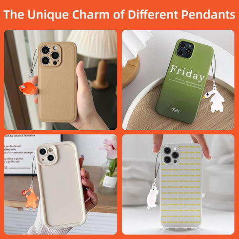 Cute Phone Charms Pink Cellphone Charms for Case Kawaii Charm for Phone Black Car Keychain Charm Kit White Mobilephone