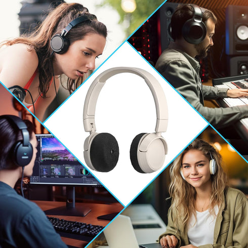 PChero 2 Pairs Headphone Ear Pads Covers with Stretchable Knit Fabric, Washable Earcup Protectors for On-Ear Headset