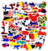 Vinyl National Flag Map Stickers, 50 Pcs Country Flag Decals for Laptop, Car, Suitcase, Water Bottle