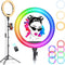 Kaiess 10.2" Selfie Ring Light with 65" Adjustable Tripod Stand & Phone Holder for Live Stream/Makeup, Dimmable LED