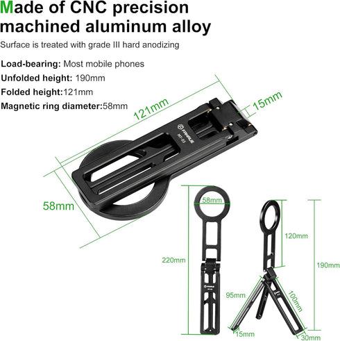 FANAUE 17 16 Magnetic Phone Tripod Holder, Foldable Cell Phone Stand for iPhone Compatible with Magsafe iPhone Plus Pro