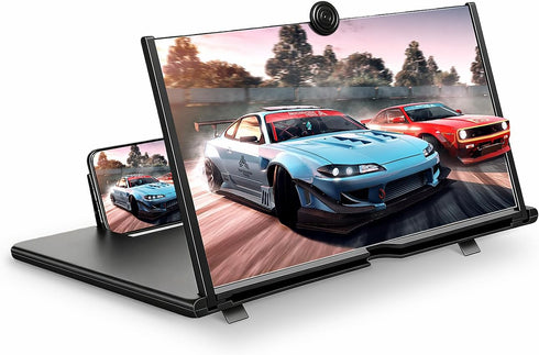 for 12" Mobile Phone Screen Magnifier 3D HD Projector Screen for Movies,