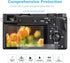 Pocoukate Case for Sony Alpha A6400, A6300, A6100, Soft Silicone Protective Cover Skin with Screen Protector