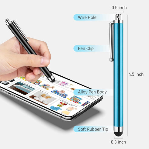 Abiarst 10-Pack Stylus Pens for Touch Screens, High Precision Universal Stylus for iPad, iPhone, Tablets