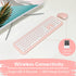 X9 Pink Keyboard and Mouse Combo - 2.4G Wireless Cute Colorful Wireless Set (110 Keys and 18 Shortcuts) for PC and