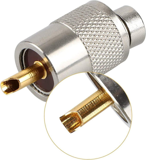 10 Pack UHF PL259 Solder Connector Plug with Reducer for RG8x, RG8, RG59, LMR-400, RG-213 Coaxial Cable