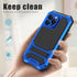 JGY iPhone 14 Pro Max IP68 Waterproof Case, Military Metal Stand Case with Screen Protector, Slim Full Cover, Blue