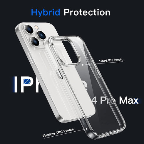 JETech Case for iPhone 14 Pro Max 6.7-Inch, Non-Yellowing Shockproof Bumper Cover, Anti-Scratch Clear