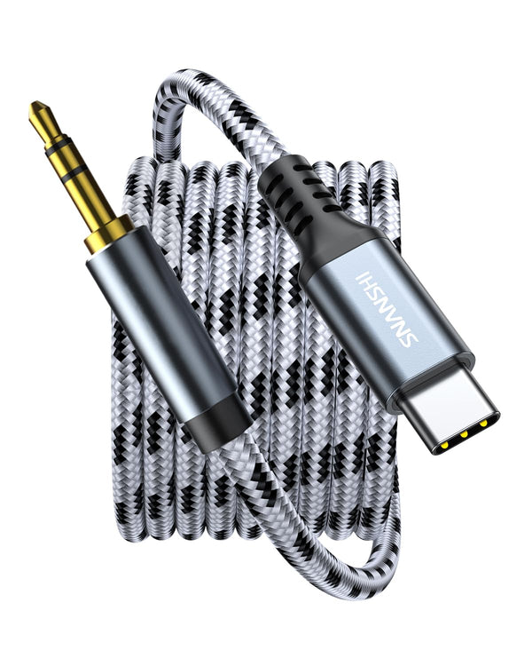 AUX to USB C Cable 6.6ft - USB Type C to 3.5mm Audio Cable for Speaker, Headphones, Compatible with iPhone 15 Pro