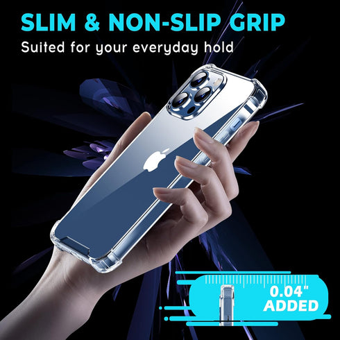 ORIbox iPhone 12 Case Clear, with 4 Corners Shockproof Protection for iPhone 12/12 Pro (Clear)
