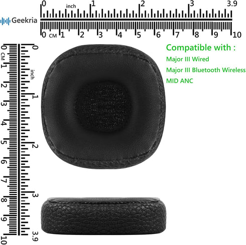 Geekria QuickFit Replacement Ear Pads for Marshall Major III Wired, Major III Bluetooth Wireless, MID ANC Headphones