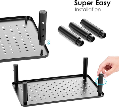 TV/Monitor Riser Desktop Stand - Sturdy Metal Laptop Shelf for Printer, iMac, 3 Height Adjustable PC, 2 Pack
