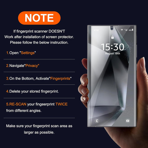 UniqueMe for Samsung Galaxy S24 Ultra Screen Protector, Case Friendly HD Clear Anti-Scratch 9H Tempered Glass 2 Pack +