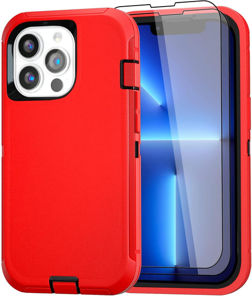 iPhone 13 Pro Case 6.1" - Heavy Duty Military Grade, Shockproof/Drop Proof, Full Body Cover with 2 Screen Protectors
