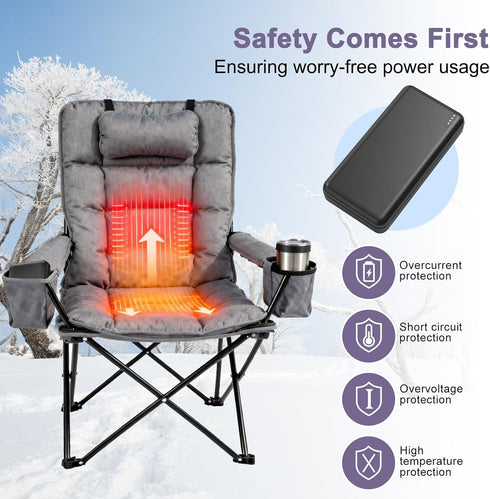 UMEIDEA 5V2A Pack 10000) Battery for Electric Heated Camping Chair, Heated Blanket, Hunting Seat Pad, Sleeping Bag USB
