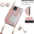 Bocasal Crossbody Wallet Case for iPhone 11, 6.1 inch, Rose Gold, PU Leather, Credit Card Holder, Shockproof,
