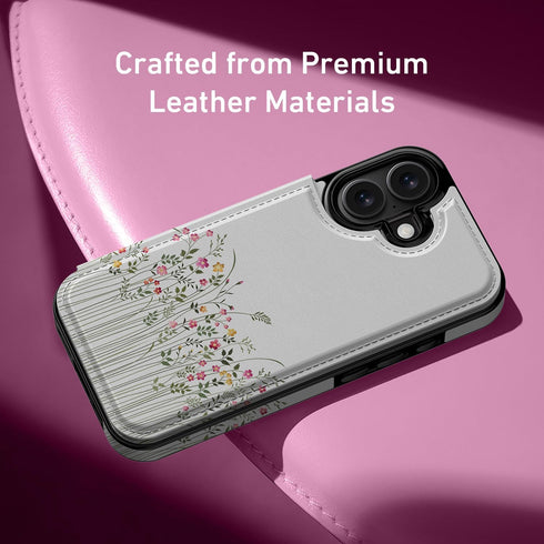 Goodon 17 3 for iPhone Case Wallet - Flip Folio Leather Cover with Trendy Floral Design, Card Slots & Kickstand