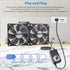 120mm 110V 240V Closet Dual High CFM Computer Fans with AC Plug, AC - Variable Speed Fan, Cooling for Server Cabinet