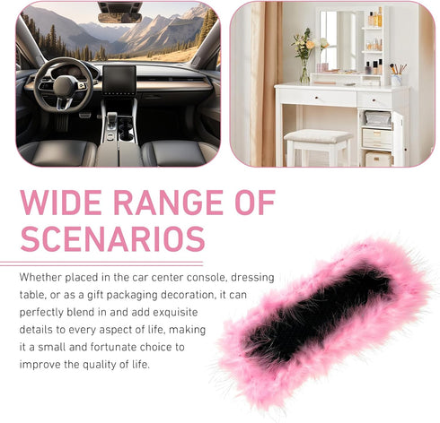 lekiliky 5.71" 11.6" Dash Mat for Car, Anti Slip Pink Feather Dash Mat, x Colorfast Non-Shedding Anti-Slip Pad, Car