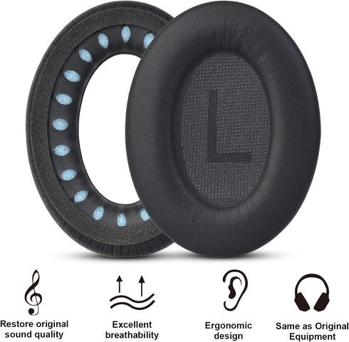 Replacement Ear Pads for Bose QuietComfort 45 (QC45) / QuietComfort SE (QC SE) / Wireless Over-Ear Headphones, Black