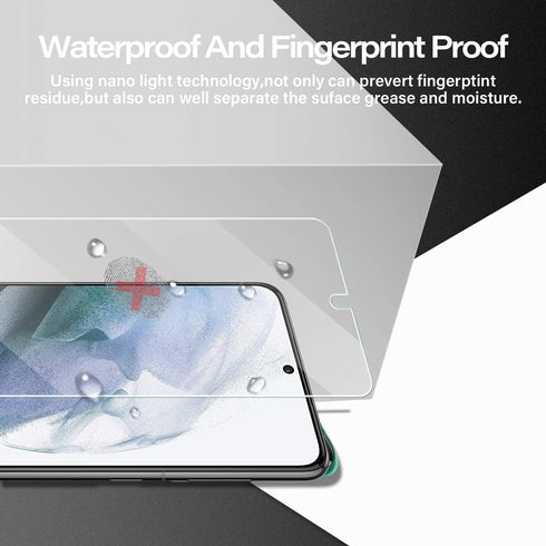 Galaxy S21 Tempered Glass Screen Protector + Camera Lens Protector, 2 + 2 Pack, Case Friendly