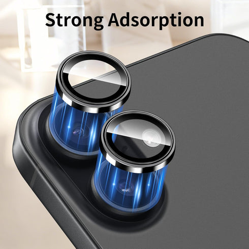 Hsefo 17, 9H Camera Lens Protector for iPhone Ultra-thin Tempered Glass, Scratch Resistant, Case Friendly, Metal