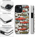 ZHANLEI 15 Salmon Printed Phone Wallet Case for iPhone Case, Flip PU Leather Shockproof Phone Cases Cover with Card