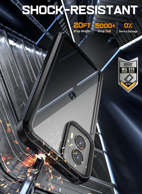 Poetic Guardian Case for Motorola Moto G Power 5G 2024, Full-Body Shockproof, 20FT Mil-Grade Drop Tested, Black/Clear.