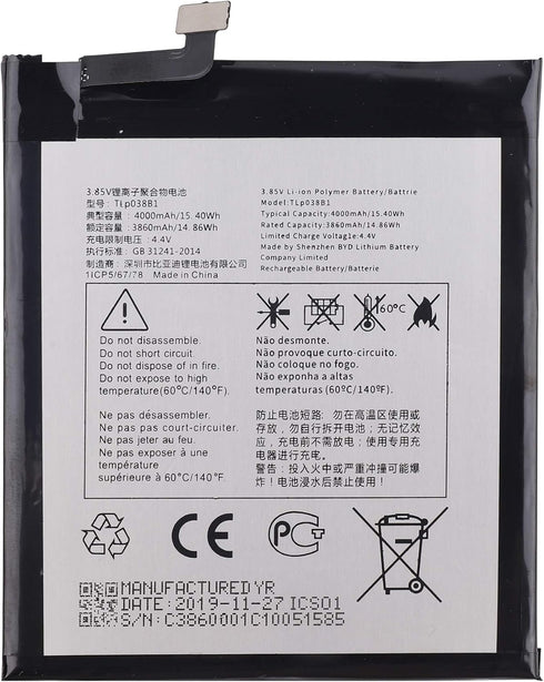 TLP038B1 Replacement Battery for BlackBerry Motion/Alcatel One Touch 3V 2019 5032W + Tools